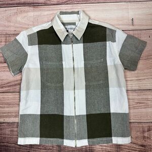 Dressbarn Women’s Plaid Zip up Shirt